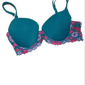 Xhilaration Enchanting Spring Floral Bra Teal - 32